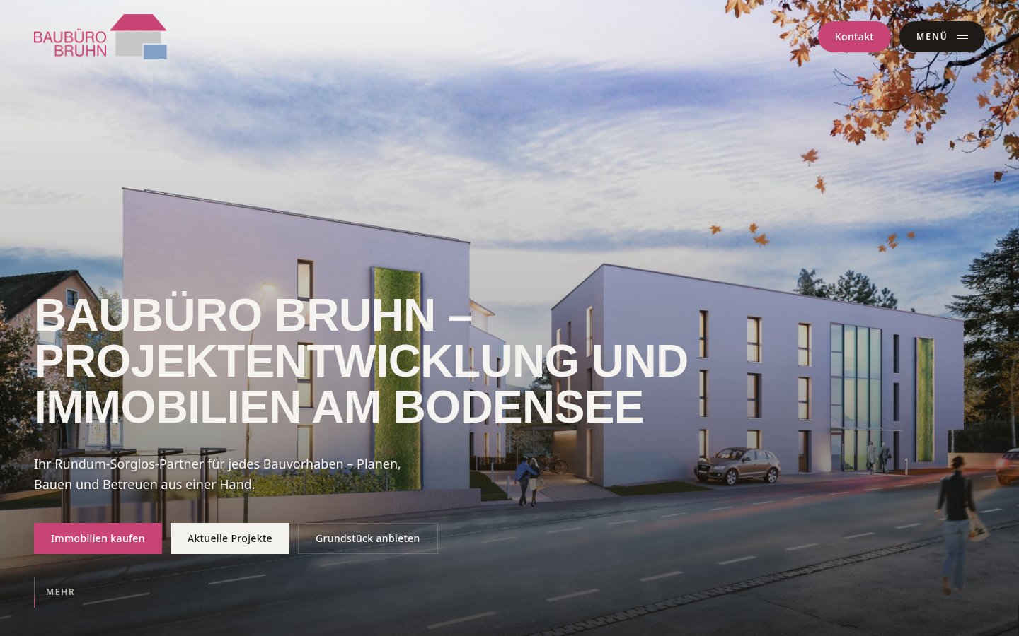 Website von Baubüro Bruhn – Desktop